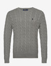 Cable Knit Cotton Sweat - Grey-Knitwear-Ralph Lauren-Butler Loftet