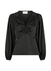 Istana Heavy Sateen Blouse - Black-Blouses-Neo Noir-Butler Loftet