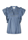Jayla S Voile Top - Smoke Blue-Top-Neo Noir-Butler Loftet
