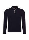 Oscar Jacobson's Patton Half Zip - Navy. Buy knitting here.