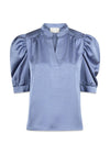 Roella Heavy Sateen Blouse - Smoke Blue-Blouses-Neo Noir-Butler Loftet