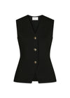 Sway Smooth Knit Waistcoat - Black-Knitwear-Neo Noir-Butler Loftet