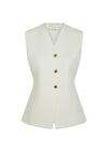 Sway Smooth Knit Waistcoat - Off White-Knitwear-Neo Noir-Butler Loftet