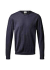 Turin Pullover O Neck - Dark Navy Mel-Knitwear-Clipper-Butler Loftet