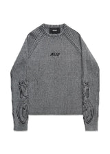 ARIA KNIT SWEAT W/ EMBROIDERY - Grey / Black-Knitwear-ALIS-Butler Loftet