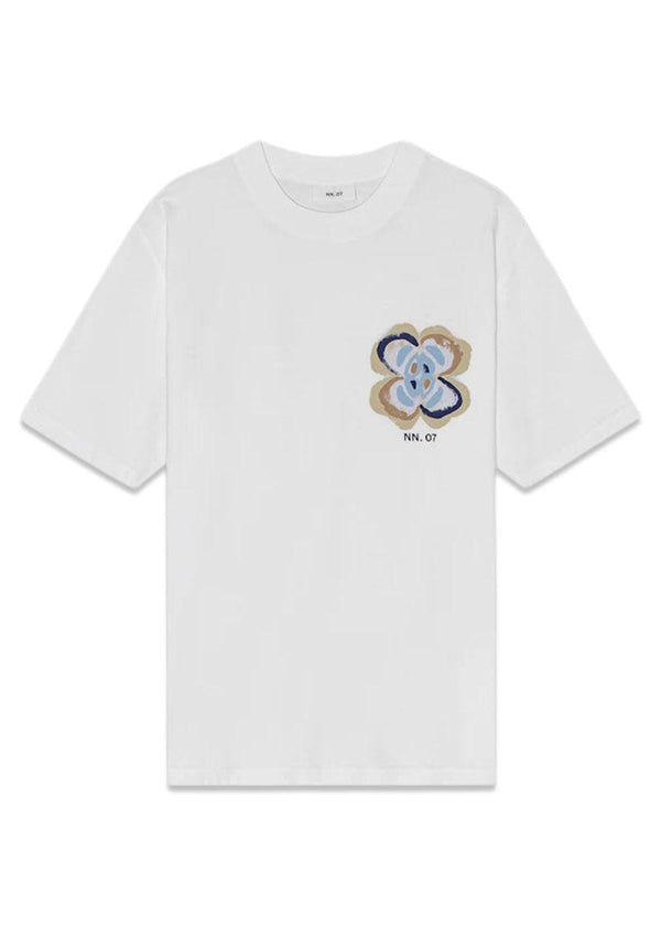 Adam Print Tee 3209 - White Print-T-shirts-Nn. 07-Butler Loftet