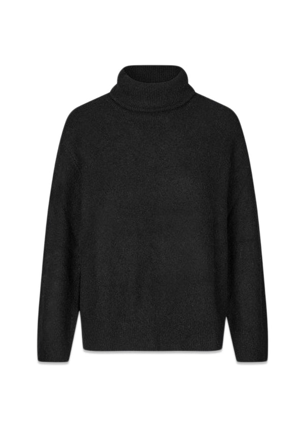 AdrianMD t-neck - Black-Knitwear-Modström-Butler Loftet