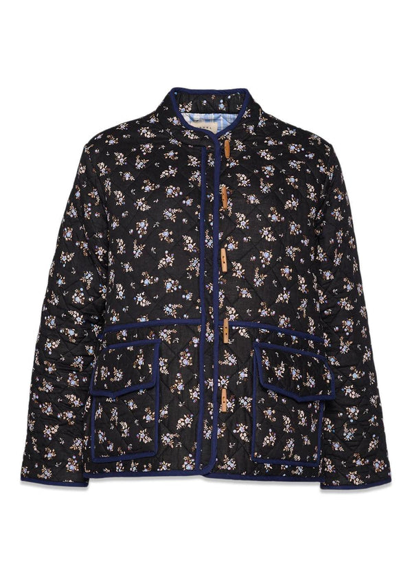 Adriane Quilted Cotton Jacket - Floral Black-Outerwear-Sissel Edelbo-Butler Loftet