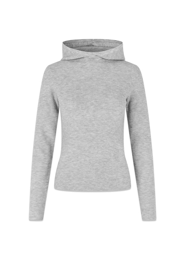 Alanis Hood Knit - Gray Mel-Knitwear-Oval Square-Butler Loftet
