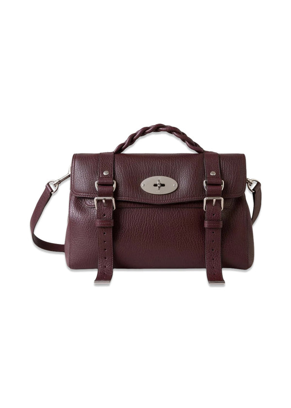 Alexa Natural Grain - Black Cherry-Bags-Mulberry-Butler Loftet