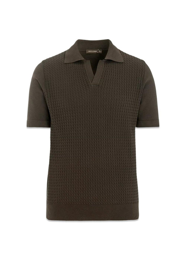 Alf Polo Shirt S-S - Brown Elk-Knitwear-Oscar Jacobson-Butler Loftet