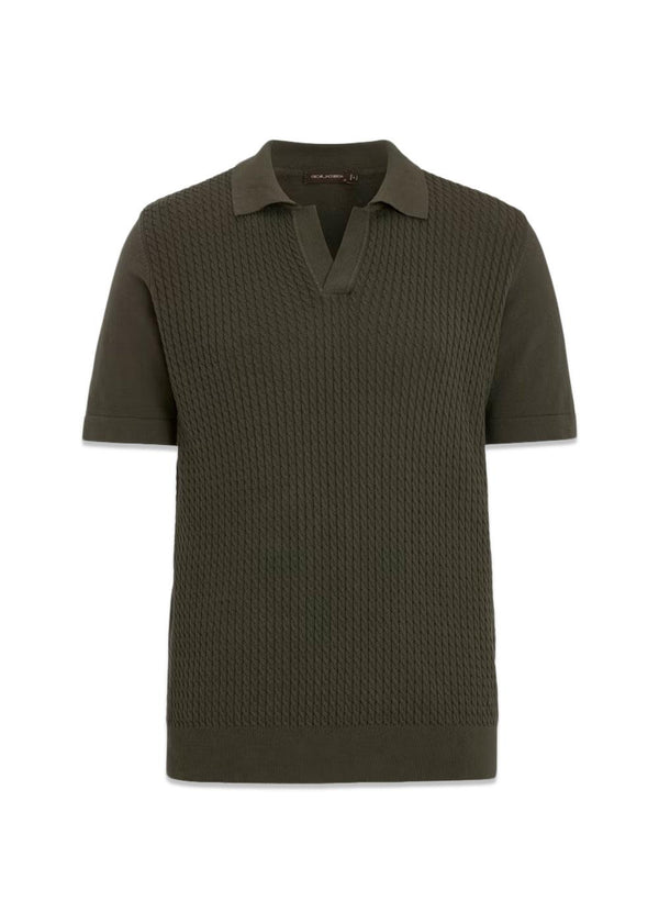 Alf Polo Shirt S-S - Nettle Green-Knitwear-Oscar Jacobson-Butler Loftet