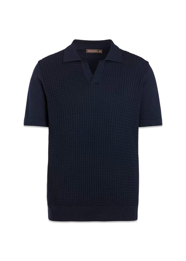 Alf Polo Shirt S-S - Night Blue-Knitwear-Oscar Jacobson-Butler Loftet