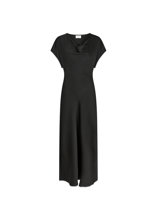 Andrea Heavy Sateen Dress - Black-Dress-Neo Noir-Butler Loftet