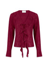 Anika Burnout Blouse - Burgundy-Blouses-Neo Noir-Butler Loftet