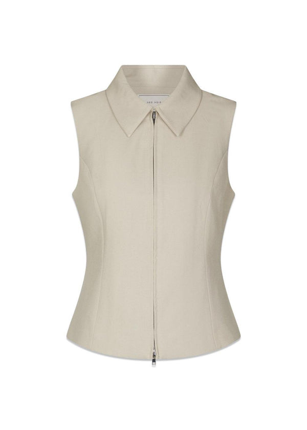 Annabella Structure Waistcoat - Cream-Top-Neo Noir-Butler Loftet