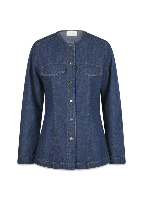 Annie Denim Blouse - Dark Blue-Blouses-Neo Noir-Butler Loftet