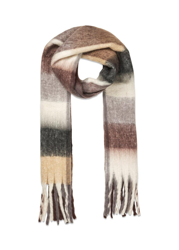 ArisMD check scarf - Warm Grey Knit Check-Accessories-Modström-Butler Loftet