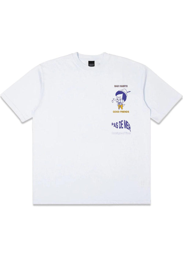 BAD HABITS TEE - White-T-shirts-Pas de Mer-Butler Loftet