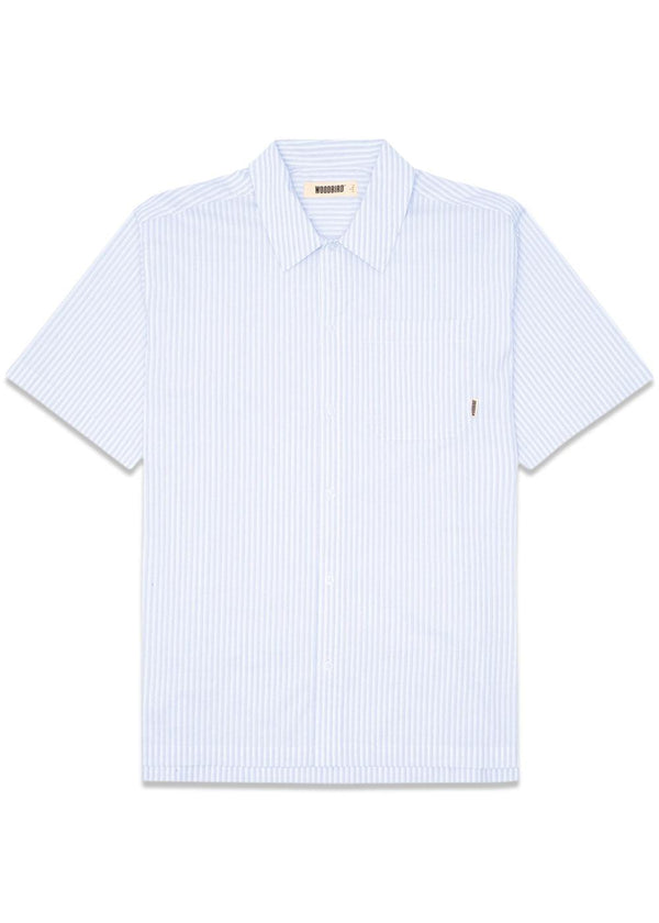 Banks Stripe Shirt - White-Lt. Blue ShirtsWoodbird-Butler Loftet