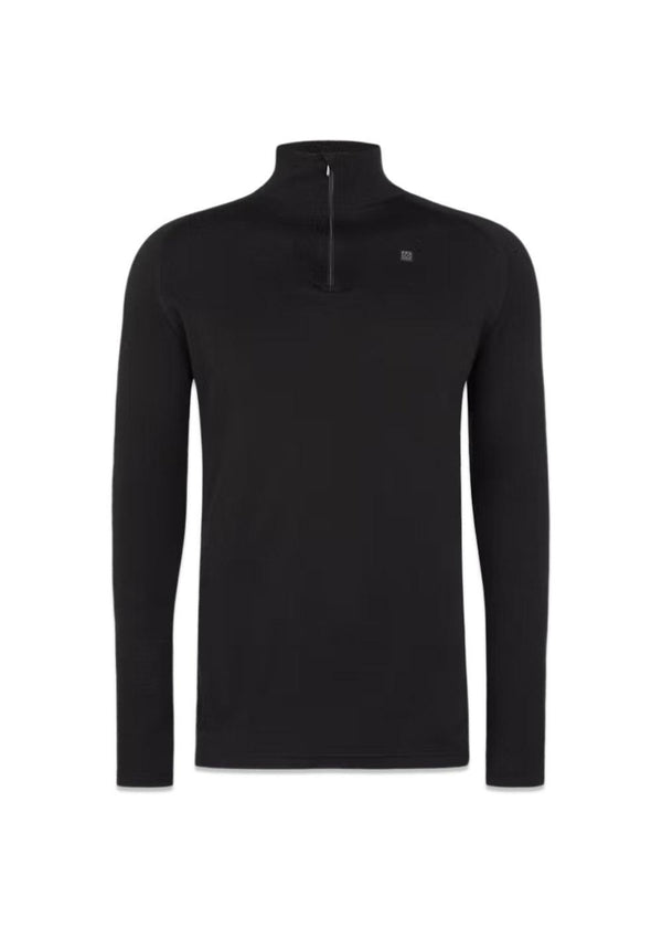 Bazaar Zip Neck - Black-Knitwear-66 North-Butler Loftet