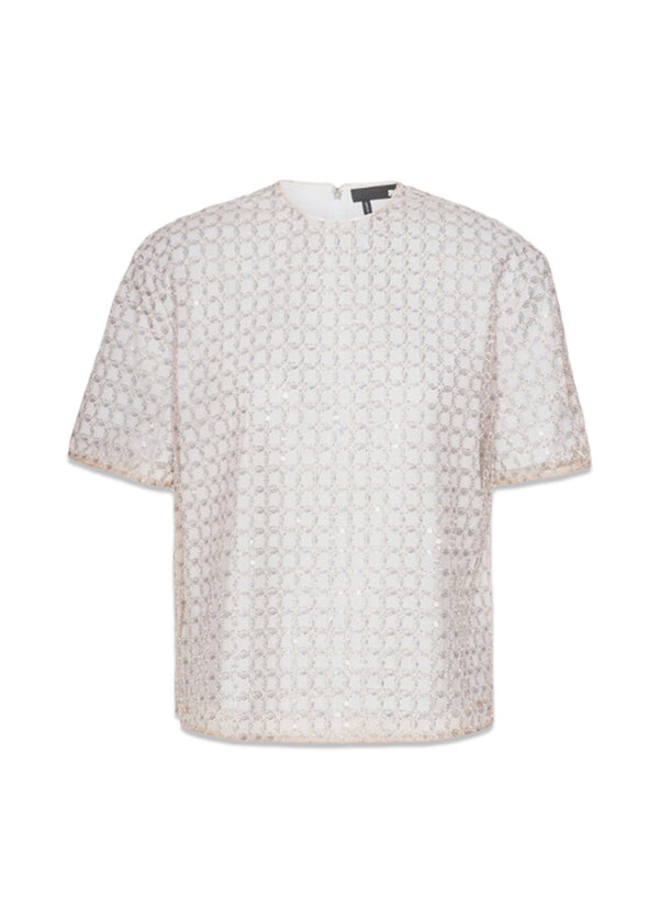 Beaded Oversized Top - Doeskin (Beige)-Top-Rotate-Butler Loftet