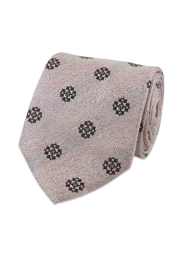 Beige Silk Tie - Beige-Accessories-Portia-Butler Loftet