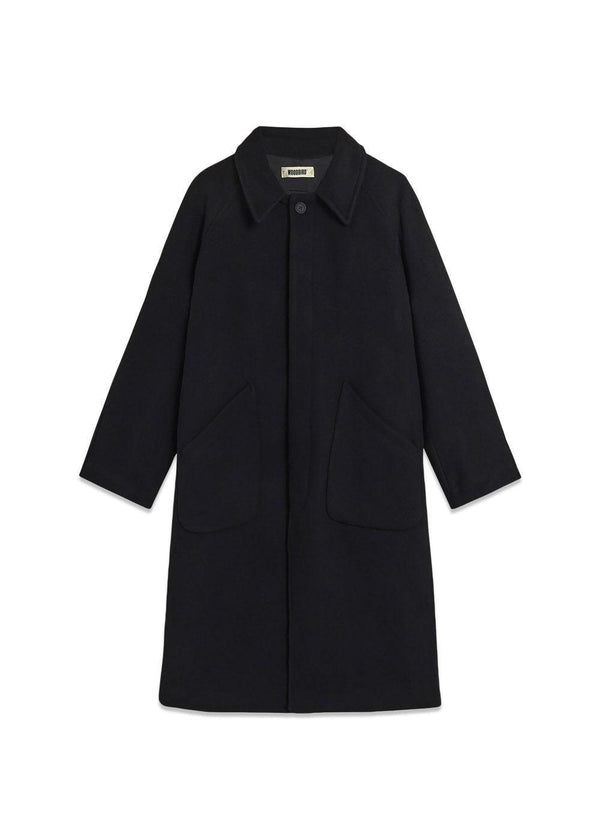 Bergt Wool Coat - Black-Outerwear-Woodbird-Butler Loftet