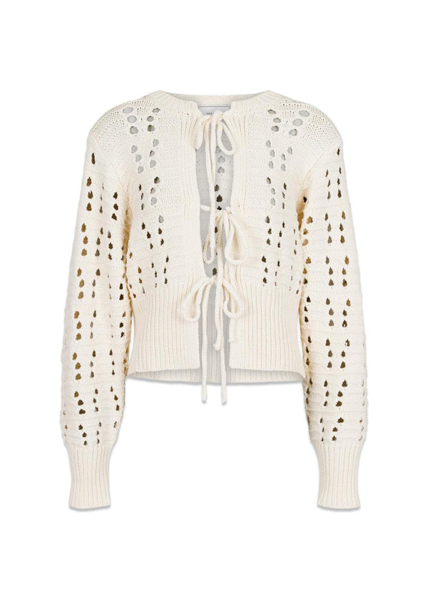 Neo Noirs Bethie Knit Cardigan - Creme. Køb strik her.