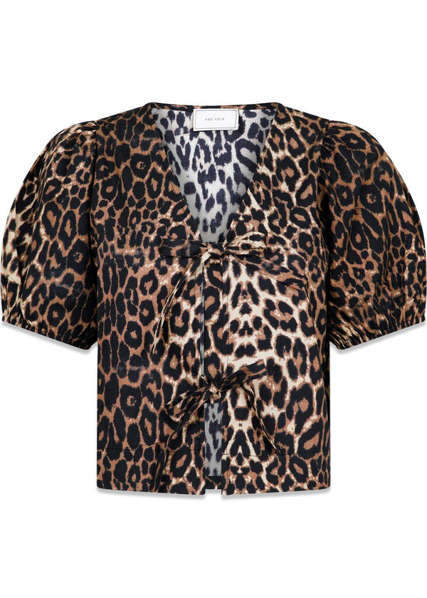 Bianca Leo Blouse - Leopard-Blouses-Neo Noir-Butler Loftet