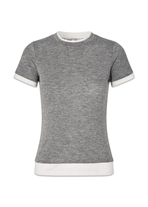 Bibi ss tee - Gray Melange/White-T-shirts-Oval Square-Butler Loftet