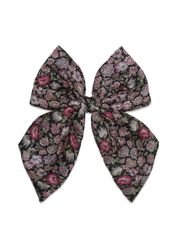 Big SILK Bow Hair Clip - Floral Maze-Accessories-Sissel Edelbo-Butler Loftet