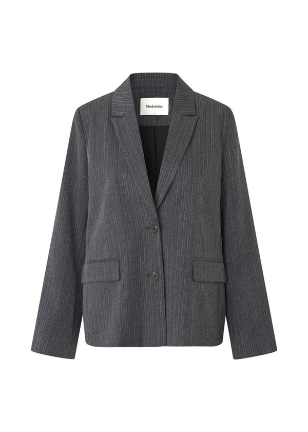 Birnamd blazer - Grey Melange Pinstripe-Blazers-Modström-Butler Loftet