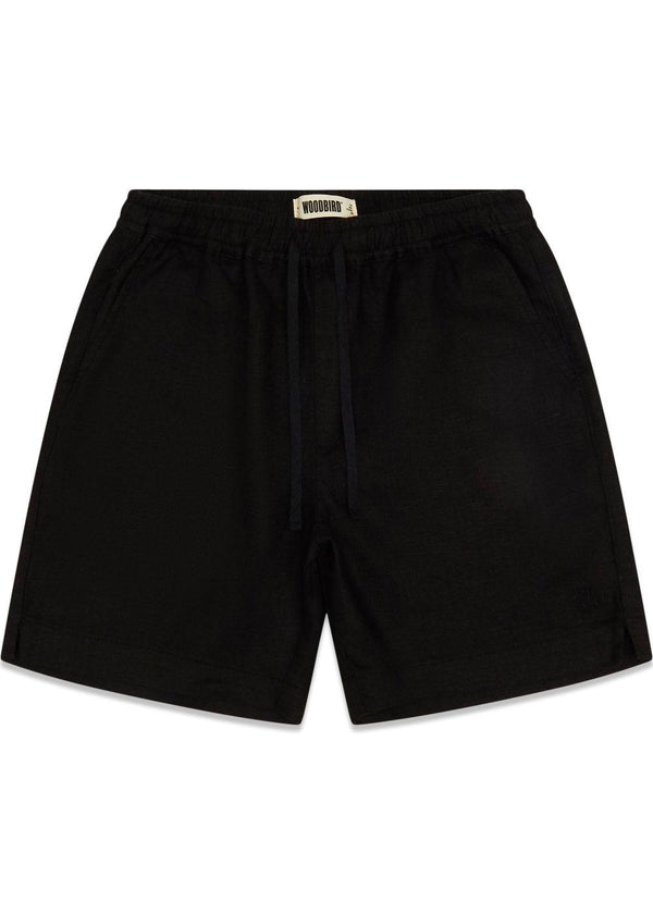 Bommy Linen Shorts - Black-Shorts-Woodbird-Butler Loftet