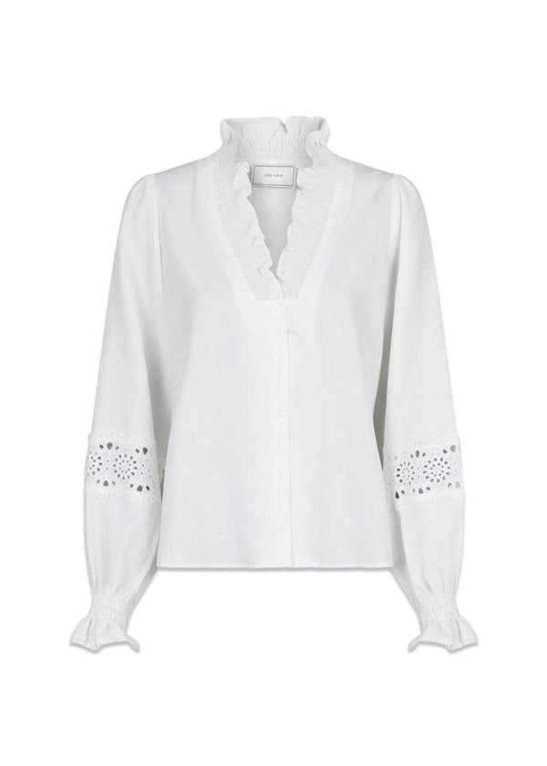 Brielle Insert Blouse - Off White-Blouses-Neo Noir-Butler Loftet