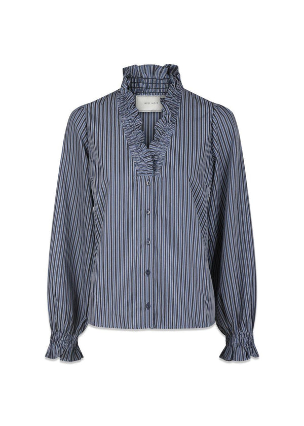 Brielle Twill Stripe Shirt - Dusty Blue-Shirts-Neo Noir-Butler Loftet