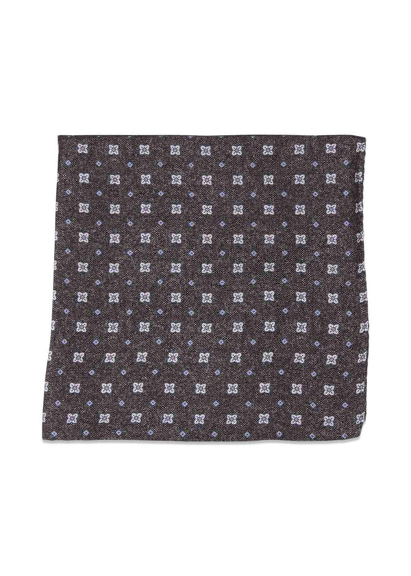 Brown Silk Pocket Square - Brown-Accessories-Portia-Butler Loftet