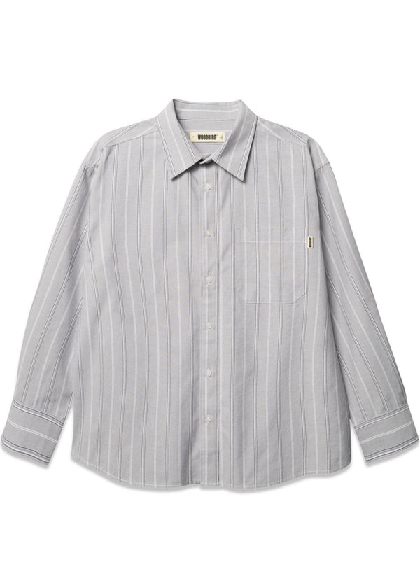 Buzo Big Stripe Shirt - Gray Stripe-Shirts-Woodbird-Butler Loftet