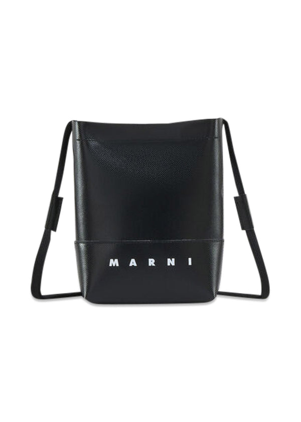 CROSSBODY BAG WITH SHOELACE STRAP - Black-Bags-Marni-Butler Loftet