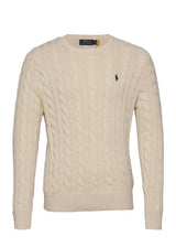 Cable Knit Cotton Sweat - Cream-Knitwear-Ralph Lauren-Butler Loftet