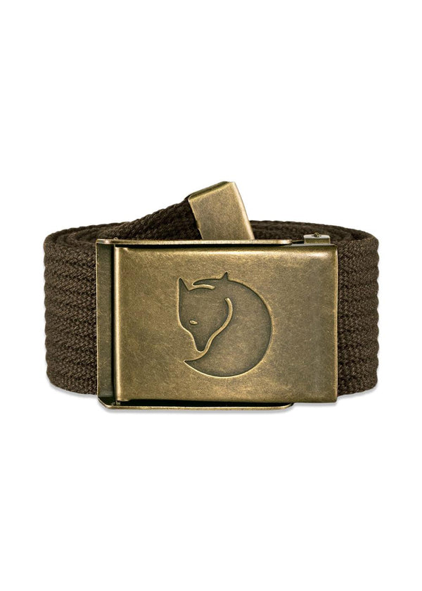 Canvas Brass Belt, 38 mm - Dark Olive-Belts-Fjällräven-Butler Loftet