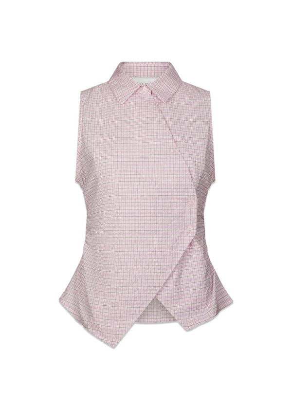 Celeste Check Top - Light Pink-Top-Neo Noir-Butler Loftet
