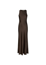 Celinie Heavy Sateen Dress - Dark Brown-Dress-Neo Noir-Butler Loftet