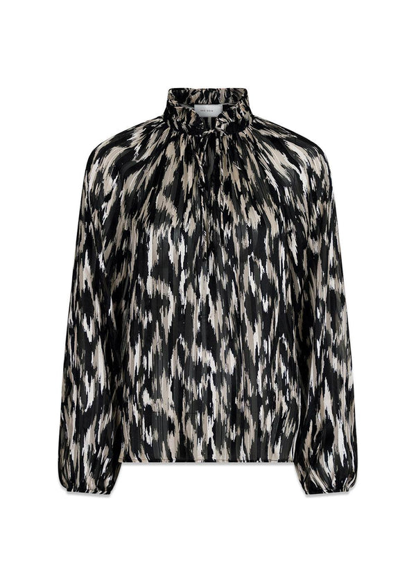 Cobie Cheer Vibe Blouse - Black-Blouses-Neo Noir-Butler Loftet
