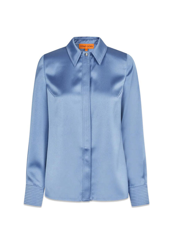 Collared Fitted Shirt - Infinity Blue-Shirts-Stine Goya-Butler Loftet