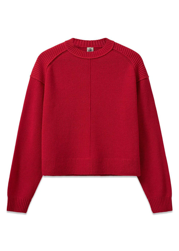 Como Classic Sweater - Red-Knitwear-The Garment-Butler Loftet