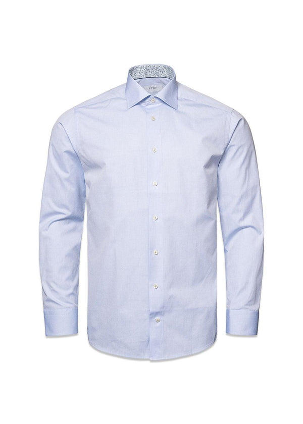 Contemporary Floral Print Shirt - Light Blue-Shirts-Eton-Butler Loftet