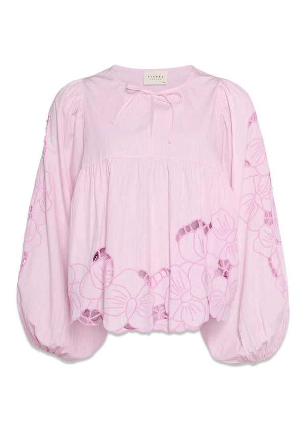 Coral Organic Cotton Top - Cherry Blossom-Blouses-Sissel Edelbo-Butler Loftet