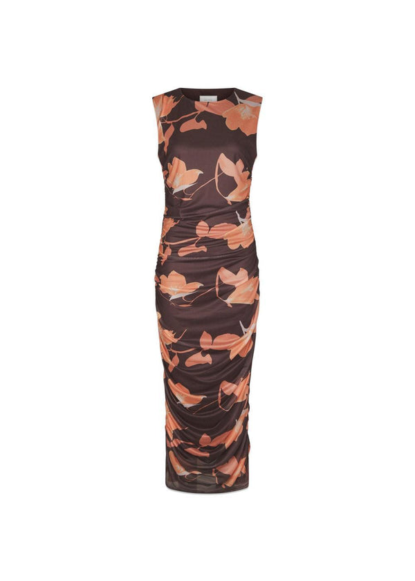 Carolina Flower Mesh Dress - Brown-Dress-Neo Noir-Butler Loftet