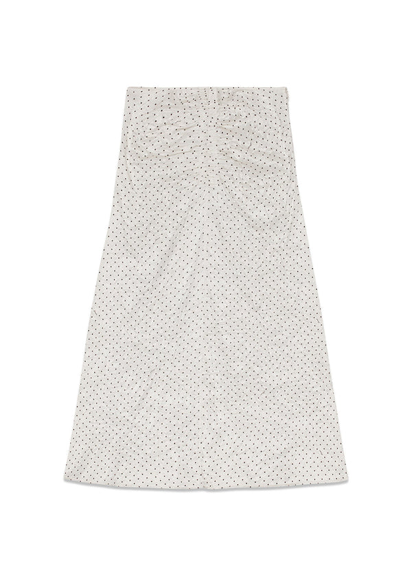 Crinkled Satin Long Gathered Skirt - Egret-Skirts-Ganni-Butler Loftet